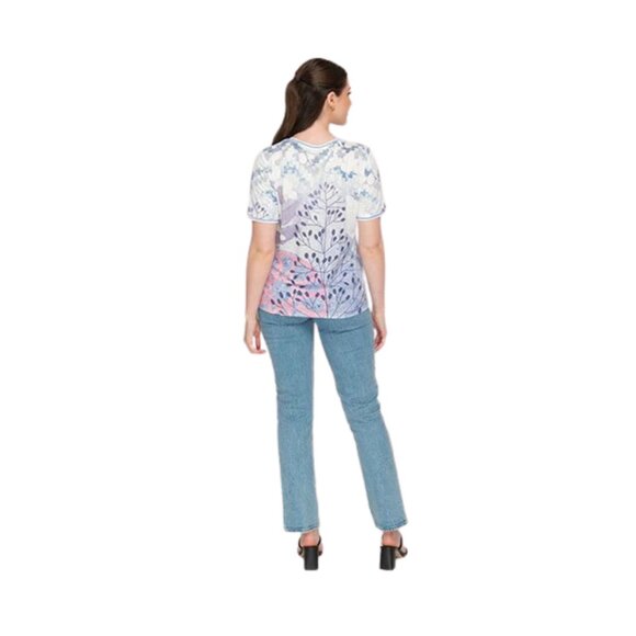 Purple White Bloom Fusion Top - Picture 6 of 6